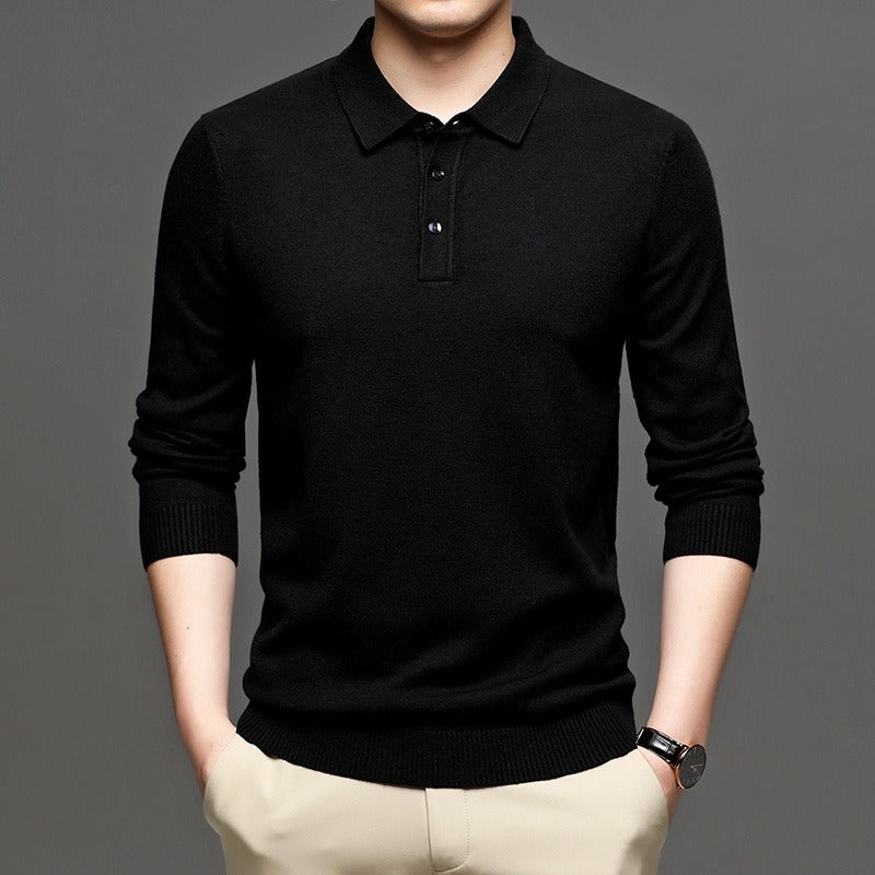 Men's Premium Lapel Knit Pullover — Sharp Style for High-Performance Men