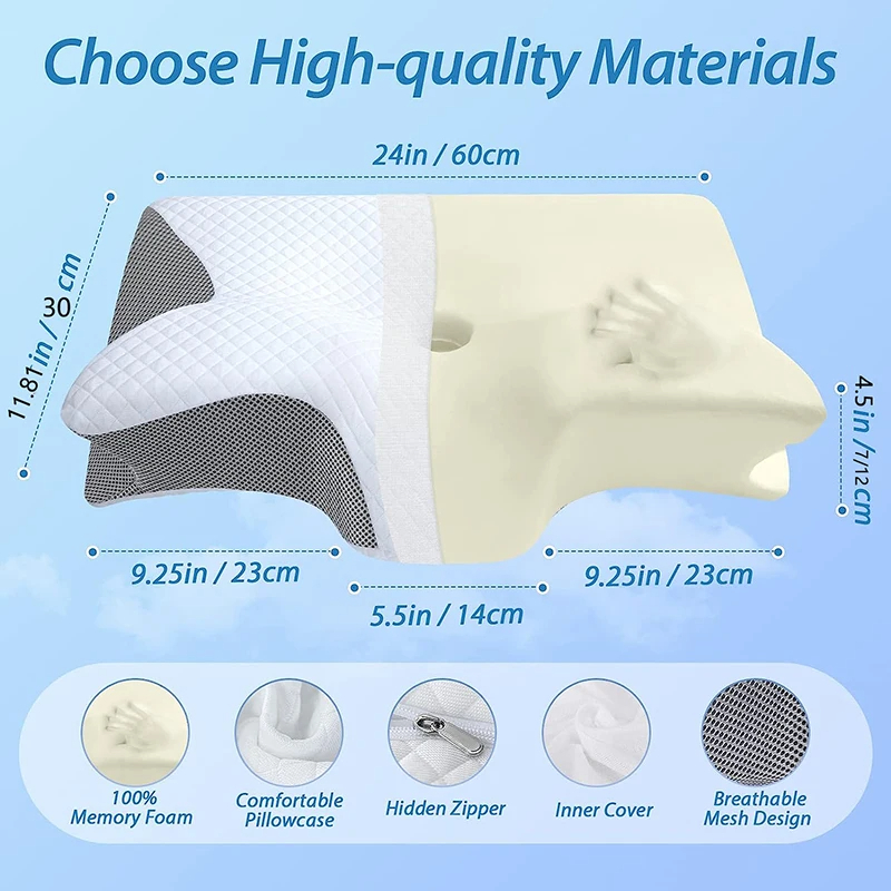Memory Foam Travel Neck Pillow — Cervical Support for Flights, Trains & Long Drives