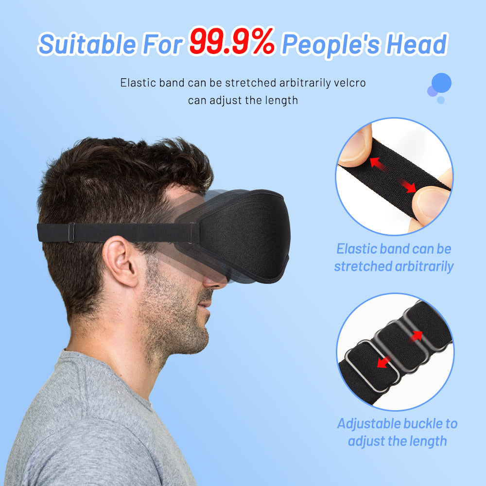 3D Contoured Sleep Mask — Zero Eye Pressure Blackout for Travel & Deep Sleep