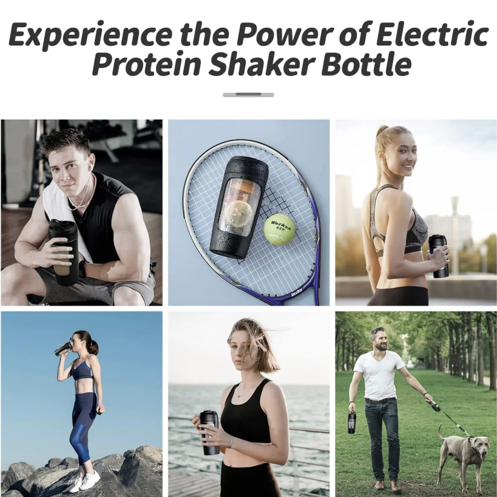 Electric Protein Shaker Bottle — Motorized Vortex Mixer for Zero-Clump Shakes