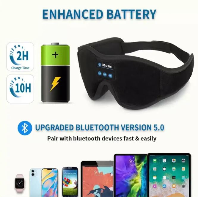 Blackout Sleep Mask with Built-In Stereo — Optimize Your Recovery Every Night