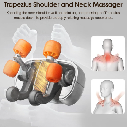 Shiatsu Neck & Shoulder Massage Pillow — Deep Kneading with Heat for Daily Decompression
