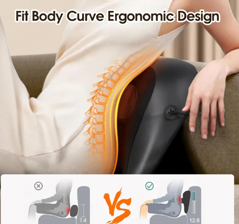 Shiatsu Neck & Shoulder Massage Pillow — Deep Kneading with Heat for Daily Decompression