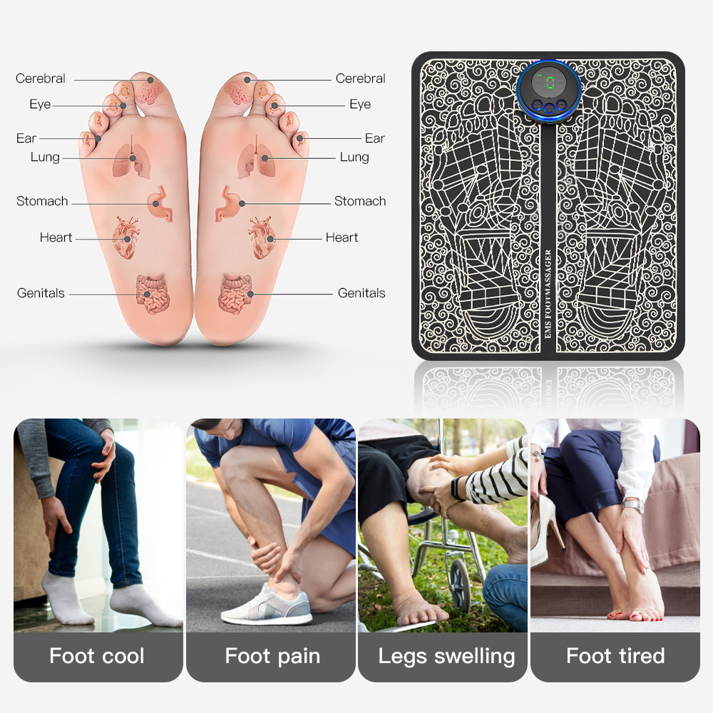 EMS Foot Massage Pad — Electrical Stimulation for Circulation & Fatigue Recovery