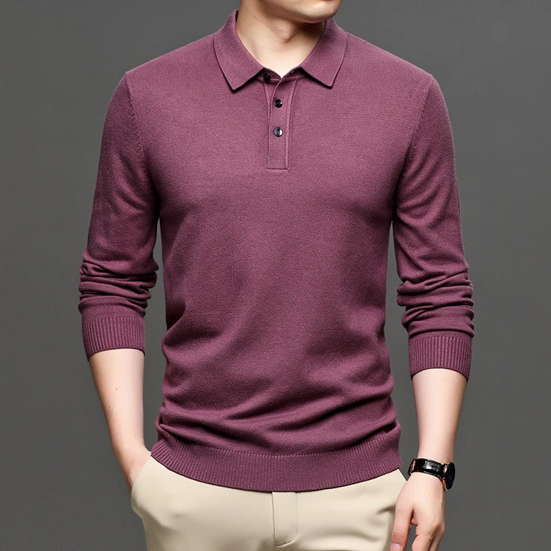 Men's Premium Lapel Knit Pullover — Sharp Style for High-Performance Men