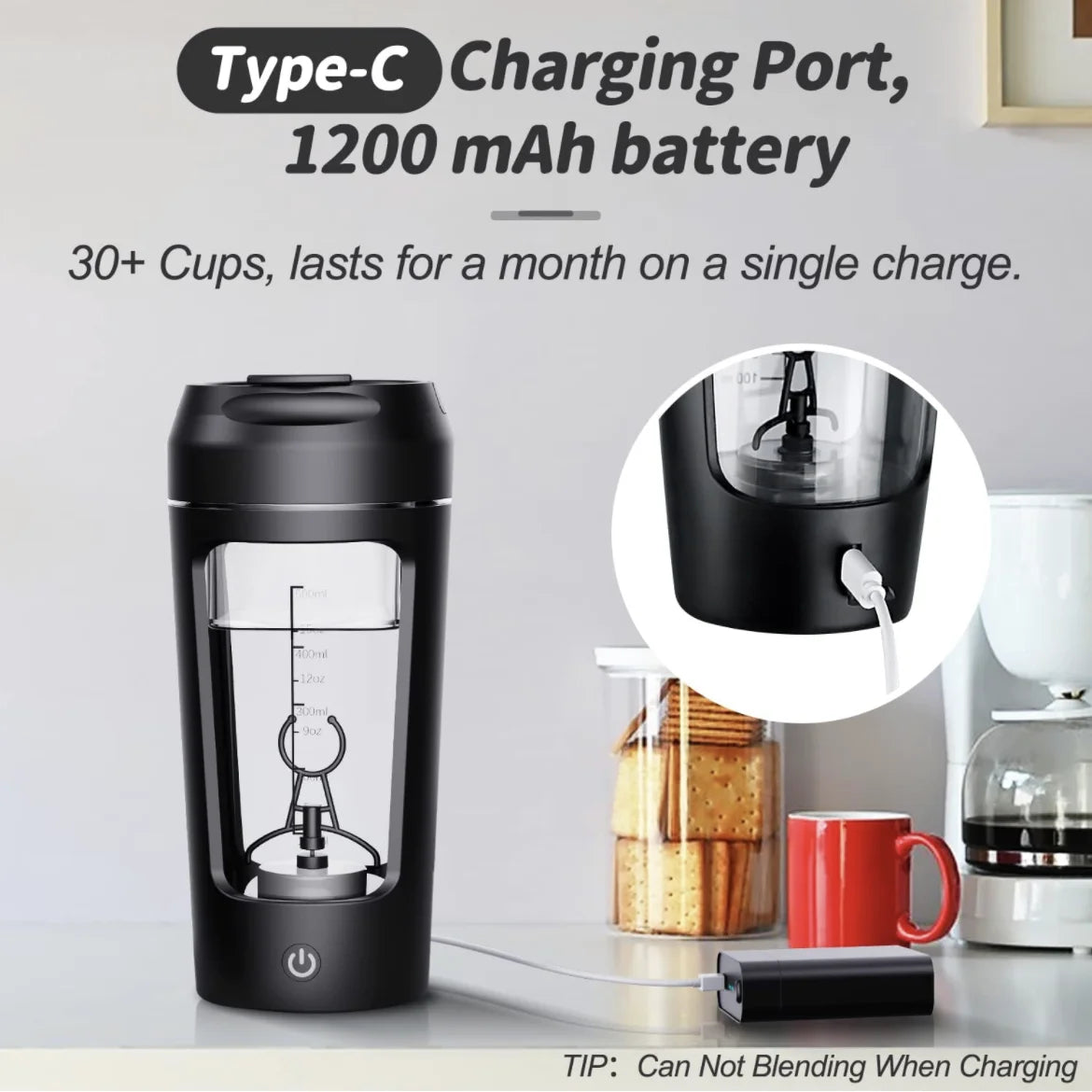 Electric Protein Shaker Bottle — Motorized Vortex Mixer for Zero-Clump Shakes