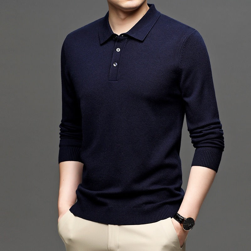 Men's Premium Lapel Knit Pullover — Sharp Style for High-Performance Men